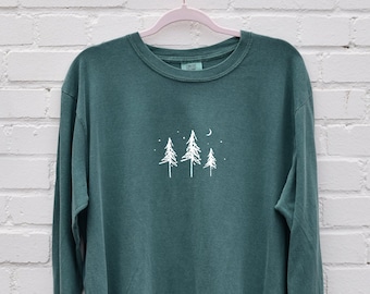 Pine Tree Shirt Hiking T-Shirt Women's T-shirts Adventure T Shirt Camping Shirt Wanderlust Outdoors Tee Comfort Colors Nature Lover Gift