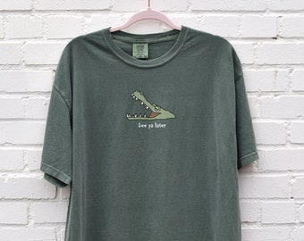 Custom Crocodile Croc T Shirt Funny Pun Alligator Tshirt Gift Gifts T-shirt Shirt Comfort Colors Tee Shirt Oversized Tee