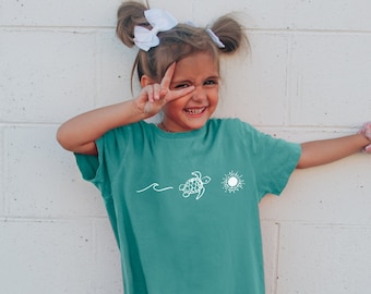 Kids Youth Turtle Ocean Sun T Shirt Beach Tshirt Beach Bum T-shirt Ocean Shirt Comfort Colors Tee Summer Shirt