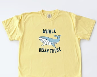 クジラTシャツ 面白いクジラのギフト Hello There Tシャツ 海のシャツ 快適な色のTシャツ サマーシャツ 海洋生物学 海洋動物 特大Tシャツ