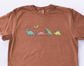 Cute Dinosaur Shirt Dino Tshirt Dinosaur Lover Gift Funny Tee Women's T Shirt T-rex Stegosaurus Triceratops Brontosaurus Comfort Colors