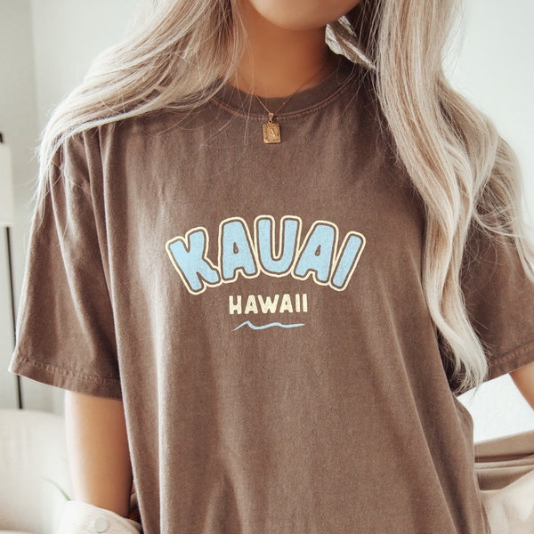 Kauai Hawaii Shirt Home State Tee Comfort Colors Women's Tshirts Oversized T-shirt Beach T Shirt Summer Tee Honolulu Tee Hibiscus Flower