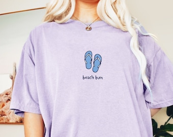 Strand Bum Tshirt Sommer Shirt Flip Flops T Urlaub T-shirt Übergroße Komfort Farben T-Shirt Kundenspezifisches anpassbares Sommer Tshirt Ozean-Hemd