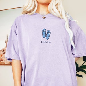 Beach Bum Tshirt Summer Shirt Flip Flops Tee Vacation T-shirt Oversized Comfort Colors Tee Custom Customizable Summer Tshirt Ocean Shirt