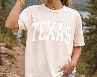 Texas Shirt Home State Tshirt University Tee Lone Star Shirt Patriotic Shirt Comfort Colors Women's Tshirts Oversized Shirt