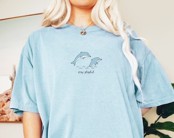 Funny Dolphin Boys Print Graphic Tee Short Sleeve T-Shirt