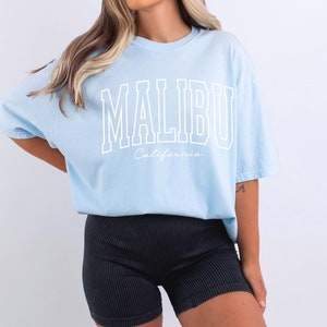 Malibu Shirt California Tshirt Cali Tee Comfort Colors Women&#39;s Tshirts Oversized T-shirt Beach T Shirt Summer Tee Palm Tree Shirt