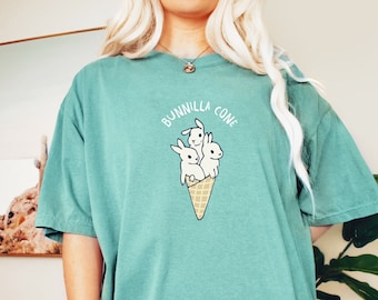 Bunny Rabbit Easter Shirt Cute Funny Bunny T Shirt for Her Gift for Bunny Lover for Birthday Tshirt Oversized Comfort Colors Tshirt