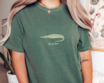 Custom Crocodile Croc T Shirt Funny Pun Alligator Tshirt Gift Gifts T-shirt Shirt Comfort Colors Tee Shirt Oversized Tee