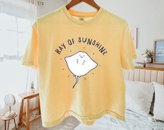 Stingray Manta Ray Cropped Boxy T Shirt Funny Pun Stingray Tshirt Gift Gifts T-shirt Ocean Shirt Comfort Colors Summer Sea Oversized Tee