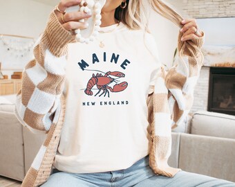 Maine Lobster New England Home State Tshirt Comfort Colors Women's Men's Tshirts Oversized T-shirt T Shirt Tee Shirt Maine Gift Gifts