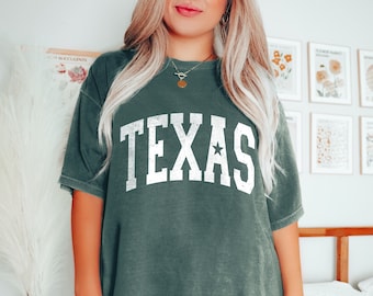 Texas Shirt Home State Tshirt University Tee Lone Star Shirt Patriotic Shirt Comfort Colors Women's Tshirts Oversized Shirt