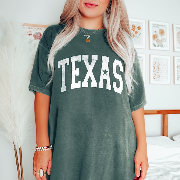 Texas Shirt Home State Tshirt University Tee Lone Star Shirt Patriotic Shirt Comfort Colors Women's Tshirts Oversized Shirt