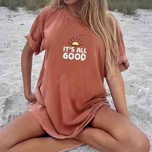 Women's T-shirts Sun T Shirt Summer Beach Tee Ocean Oversized It's All Good Vacation Tshirt Comfort Colors Women's Graphic Tees T-shirt