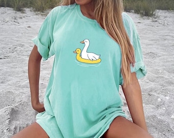Camiseta divertida de pato y ganso, camiseta de ganso, camiseta de ganso con juego de palabras divertido y moderno, regalo, camisetas para mujer, camisetas de colores cómodos, camisetas extragrandes