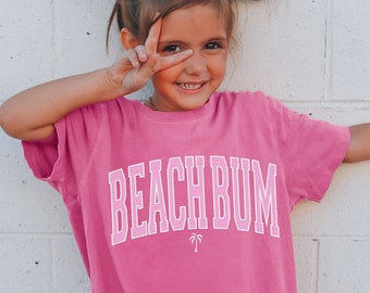 Beachbum Kinder Jugend Strand Bum Shirt Palme Sommer T-Shirt Strand T-Shirt Ozean übergroße Tshirt Urlaub Shirt Komfort Farben