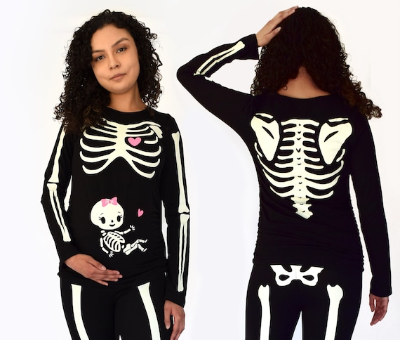 Womens Matching Family Halloween Long Sleeve Glow In The Dark