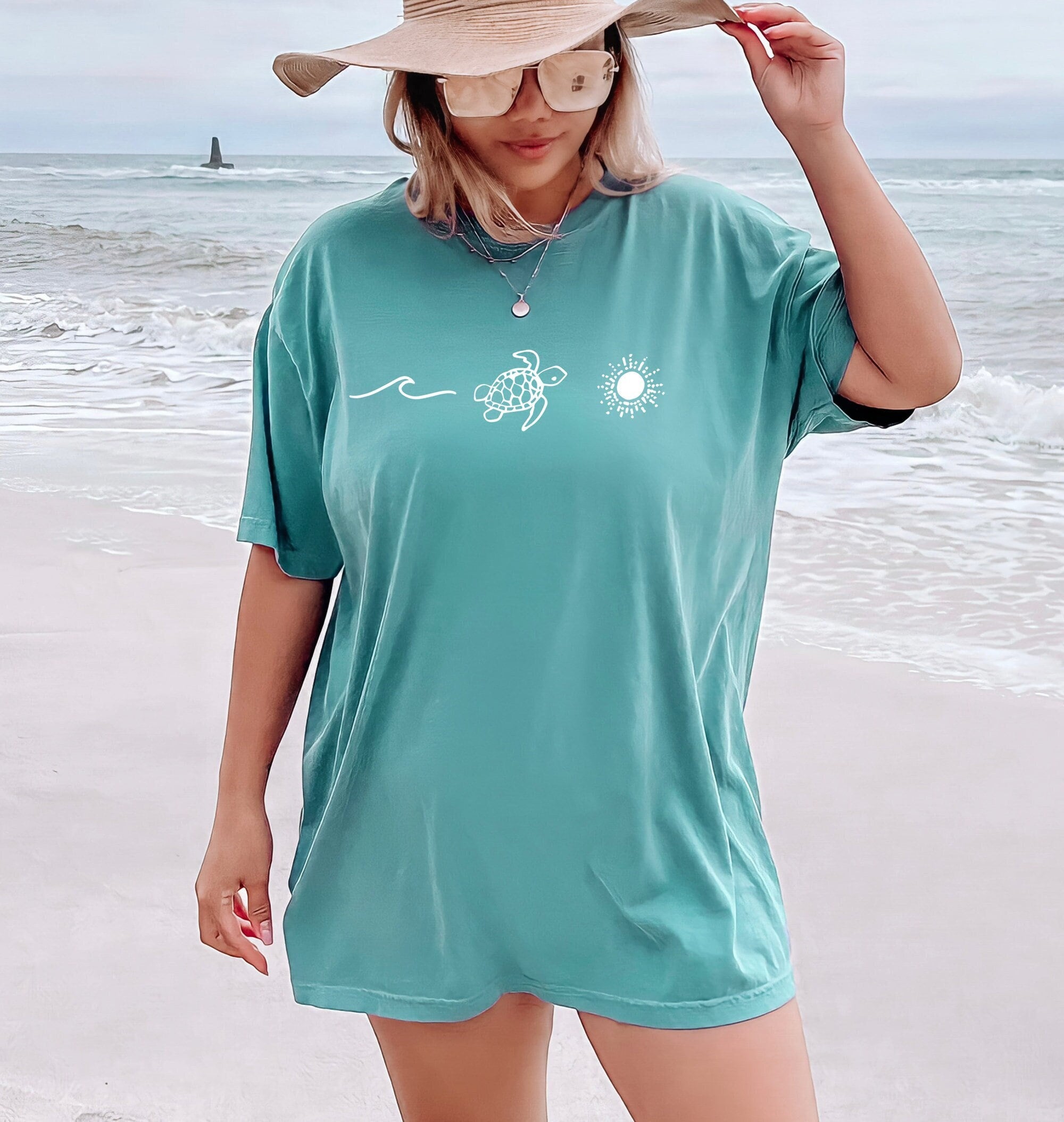 Turtle Ocean Sun T Shirt Beach Tshirt Beach Bum T-shirt Ocean Shirt Comfort Colors Tee Summer Shirt Oversized Tee
