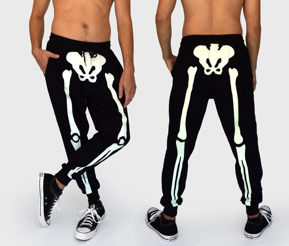 Halloween Skeleton Costume Pants Joggers Sweat Pants Sweatpants Glow in the  Dark Print on Front and Back -  Canada