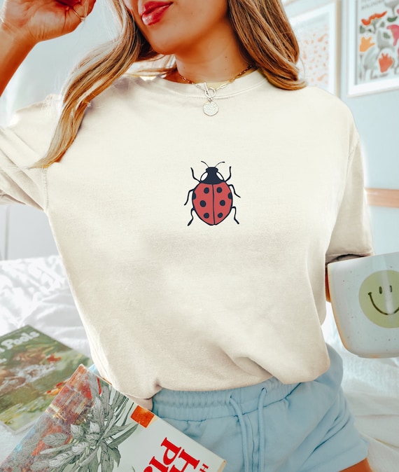 Ladybug Shirt Insect Tshirt Ladybug Tee Garden Nature Lover Shirt Animal Lover Gift Girls Cute Comfort Colors Summer Shirt Oversized Tee