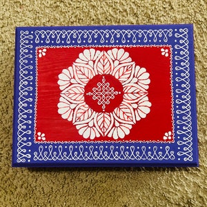 Kolam entworfen Holz Chowki / Peeta / Hocker. Indischer Dekor