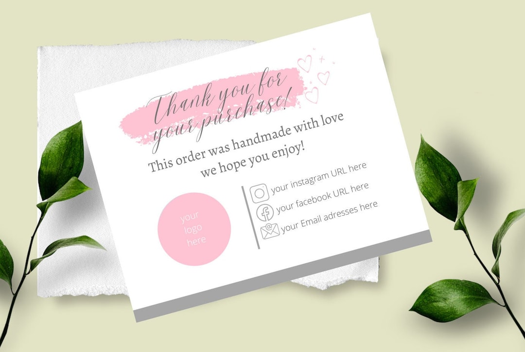 Printable Thank You Cards Business Cards Template Editable - Etsy