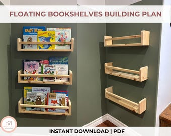 Plano de estantería flotante: almacenamiento moderno de libros (PDF)