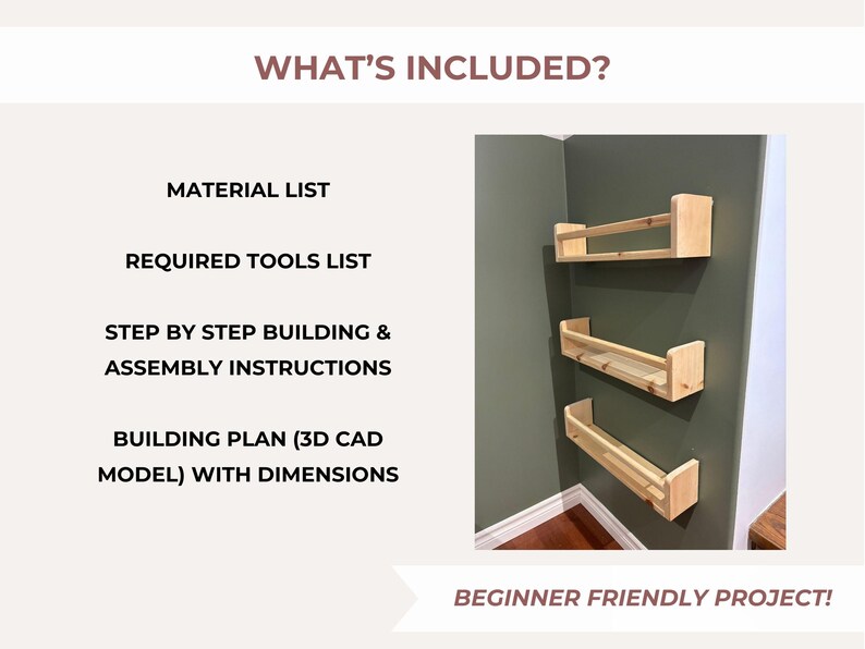 Floating Bookshelves Building Plan – Modern Book Storage (PDF) - Etsy ...