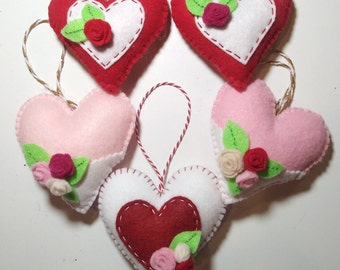 6 Conversation Heart Ornaments