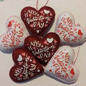 Felt Heart Ornaments, Happy Valentine’s Day Hearts, Valentine&#39;s Day Decoration&#39;s