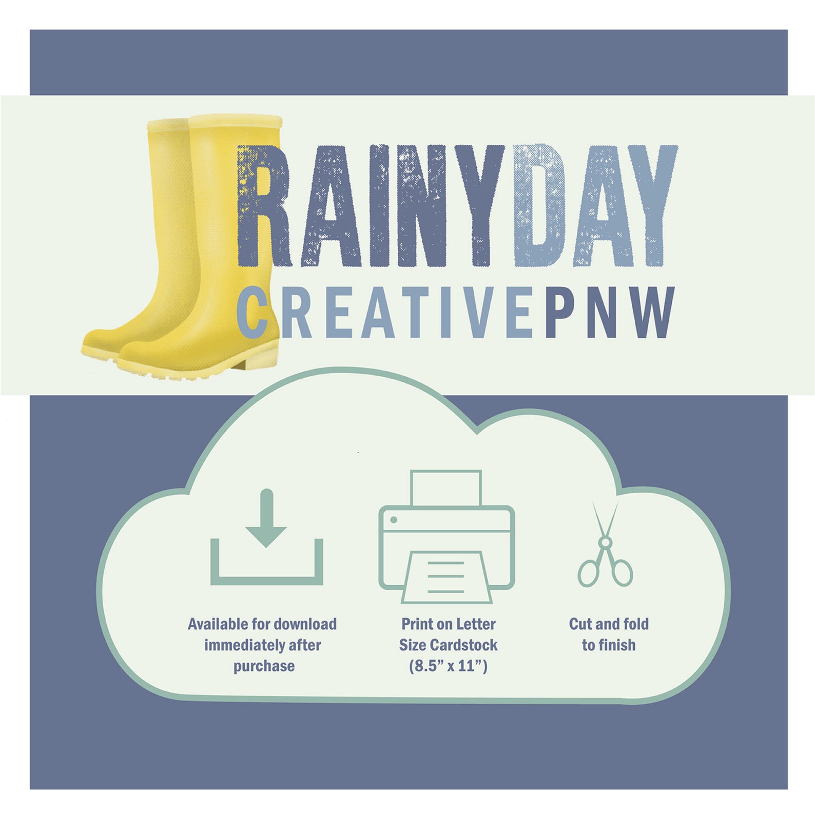 Whale of a Day Printable Card Instant Download PDF Cut and Fold