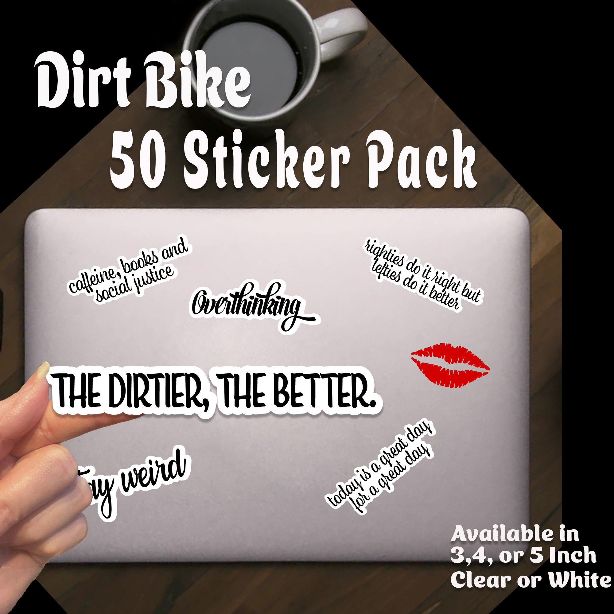 Dirt Bike 50 Sticker Pack Text Stickers Sticker Sheet Txt Stickers ...