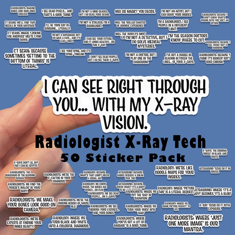 Radiologist X-ray 50 Sticker Pack Decal Funny Stickers for Tumbler ...