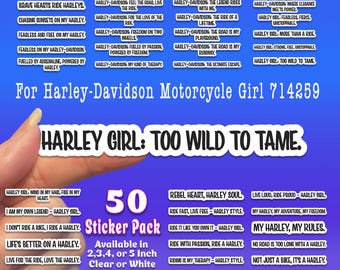 For Harley | Biker Girl Sticker | Motorcycle Quotes |  Chopper Rider |  Born To Ride |  Biker Gift |  Motorbike Decal | 50 Sticker Pack