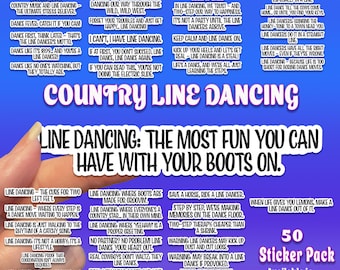 Country Line 50 Sticker Pack Text Stickers Txt Stickers Sticker Sheet Suitcase Stickers Luggage Stickers Laptop Sticker Pack Boot Scoot