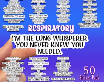 Respiratory Therapist Healthcare 50 Sticker Pack Water Bottle Sticker, Laptop Decals, sticker for laptop, Hydro flask sticker