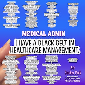 Medical Admin 50 Sticker Pack Decal for Tumbler, Laptop, Water-bottle, Hydro Flask Sticker, Car, Mirror, Window