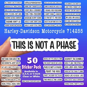 For Harley | Biker Girl Sticker | Motorcycle Quotes |  Chopper Rider |  Born To Ride |  Biker Gift |  Motorbike Decal | 50 Sticker Pack