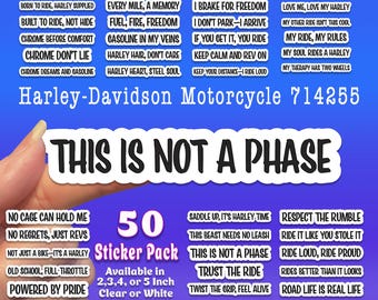 For Harley | Biker Girl Sticker | Motorcycle Quotes |  Chopper Rider |  Born To Ride |  Biker Gift |  Motorbike Decal | 50 Sticker Pack