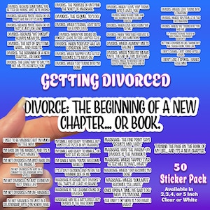 Getting Divorced 50 Sticker Pack Text Stickers Sticker Sheet Txt Stickers Funny Stickers Suitcase Stickers Laptop Stickers