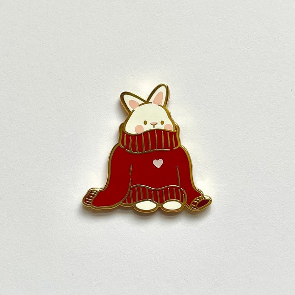 Chubby Bunny in a Sweater Enamel Pin