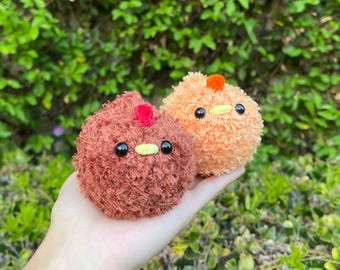 Autumn Crochet Fluffy Chicken Plushie