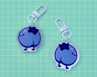 Blueberry Butt Acrylic Keychain