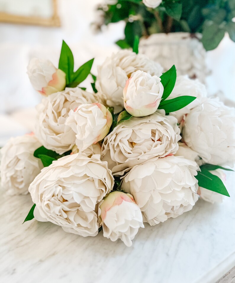 The gracie Real Touch Peony Spray Etsy