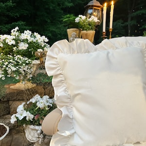 Cream Ruffle Pillow