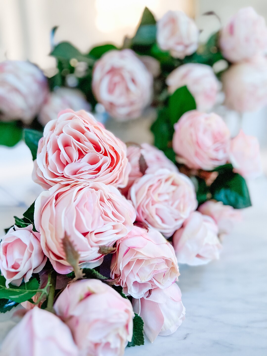 Premium Real Touch jilly Pink Cabbage Rose Cluster Floral - Etsy