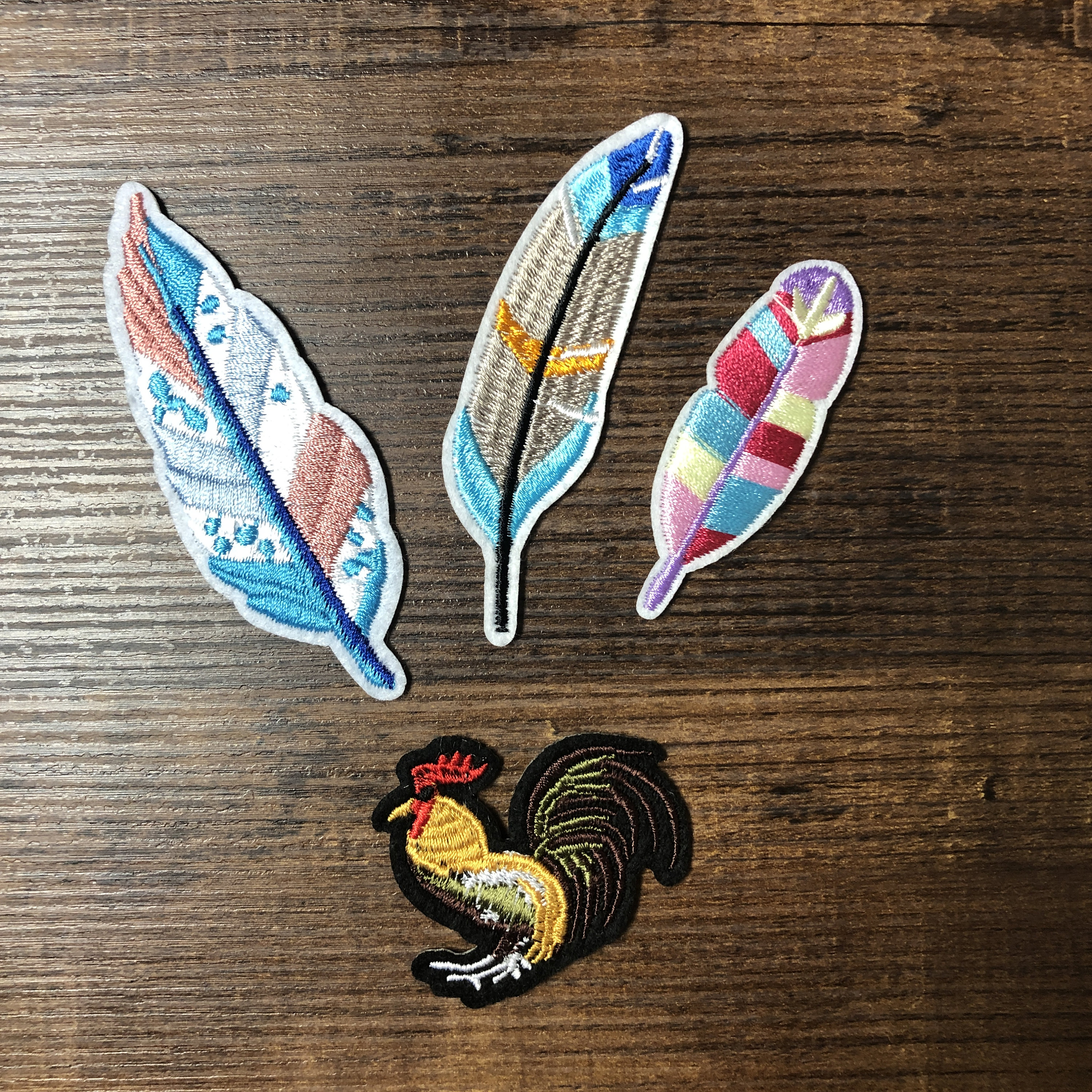 embroidery, patches, chicken, bird, friend, cottagecore, farming, customize, feather, snug The Essentials embroidered iron-on patch set