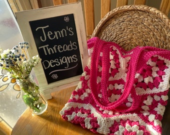 Pink Flower Shoulder Bag