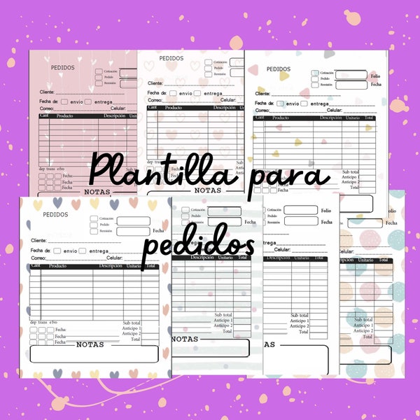 Plantilla Para Pedido order form template