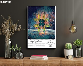 Synchronicity 555 Angel Number Poster | Original Art Printable Decor | Wall Hanging | Spiritual Home | Modern Interior Design | PNG Download